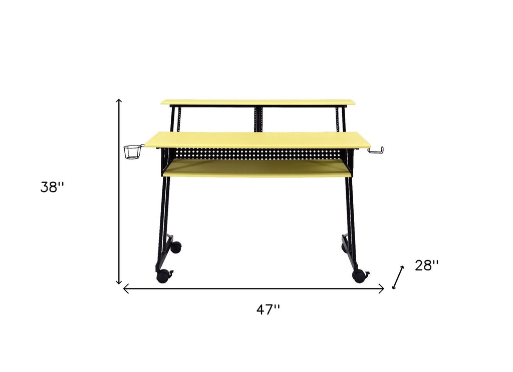 47" Yellow and Black Computer Desk