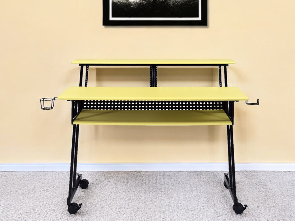 47" Yellow and Black Computer Desk