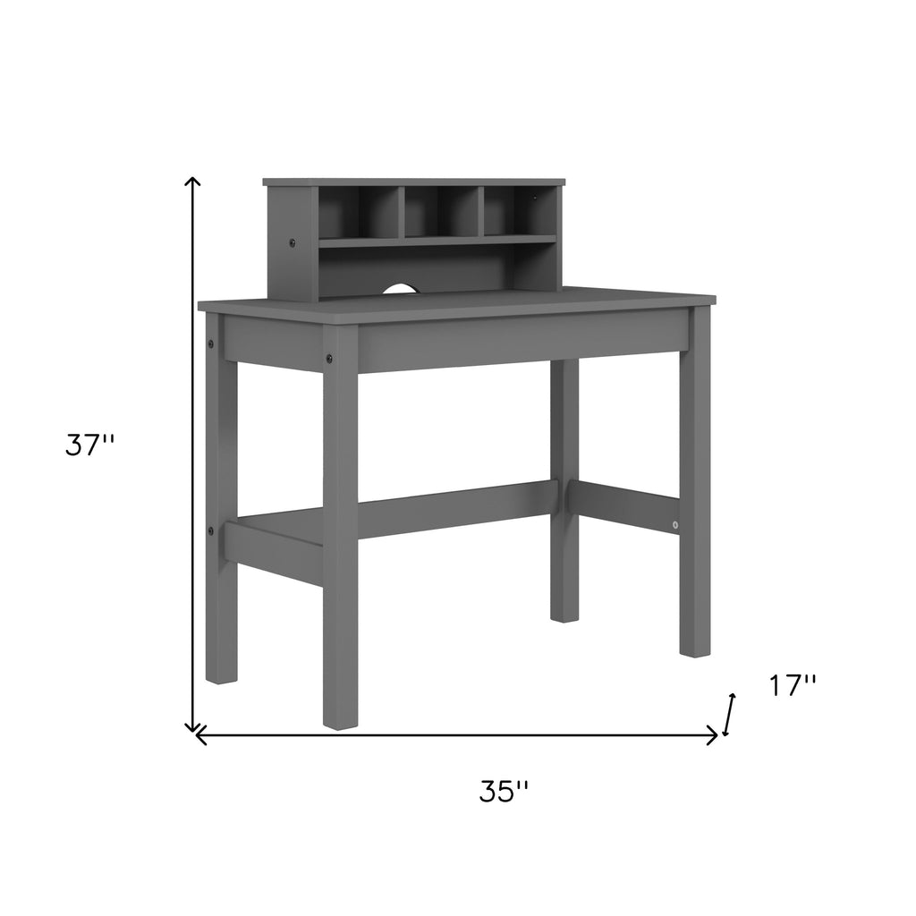 35" Gray Writing Desk