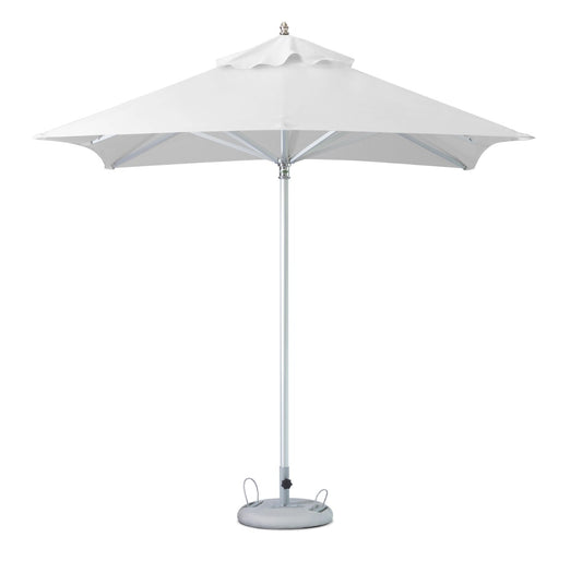 LuxxHomes  8' White Polyester Square Market Patio Umbrella