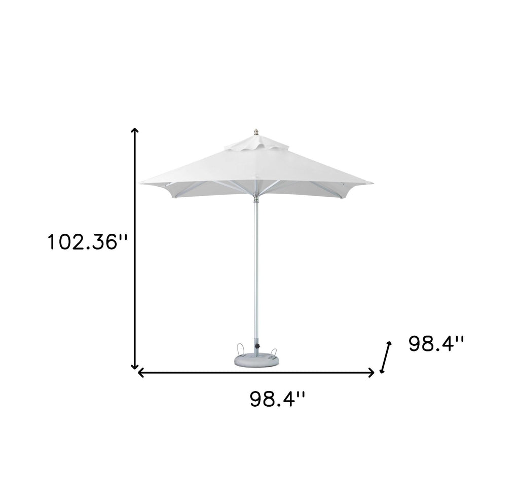 LuxxHomes  8' White Polyester Square Market Patio Umbrella