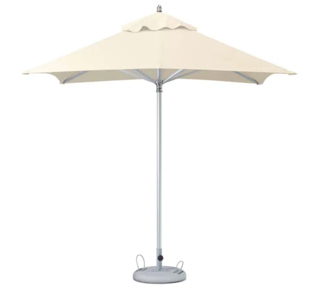 LuxxHomes  8' Ecru Polyester Square Market Patio Umbrella