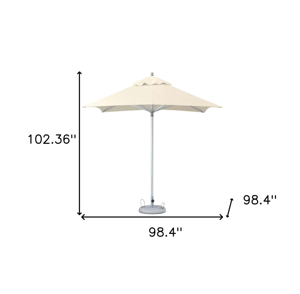 LuxxHomes  8' Ecru Polyester Square Market Patio Umbrella