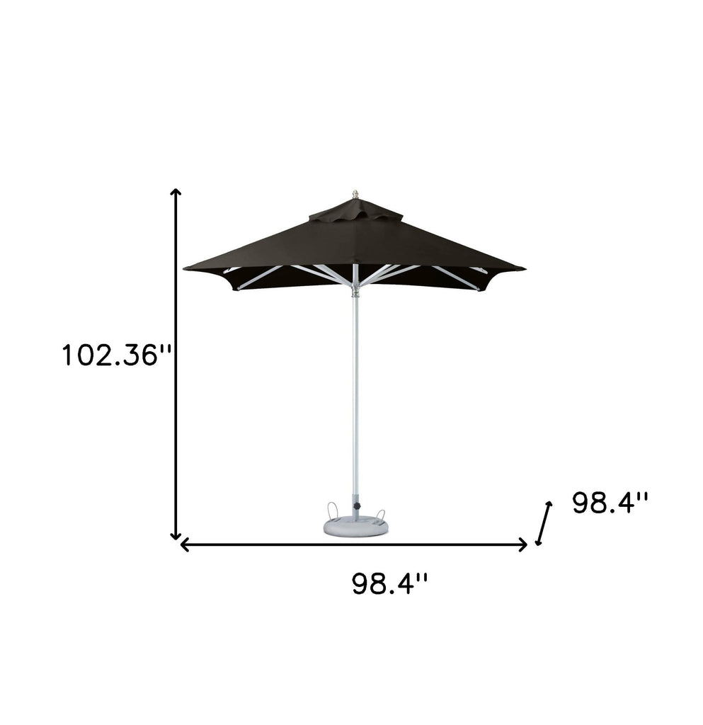 LuxxHomes  8' Black Polyester Square Market Patio Umbrella