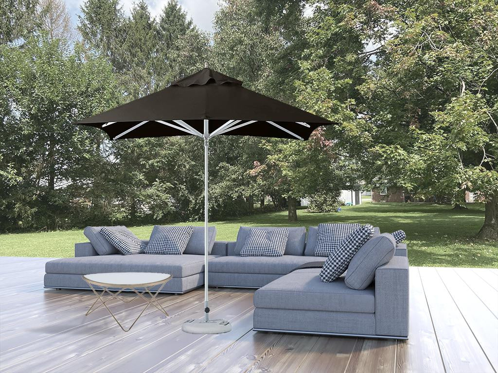 LuxxHomes  8' Black Polyester Square Market Patio Umbrella