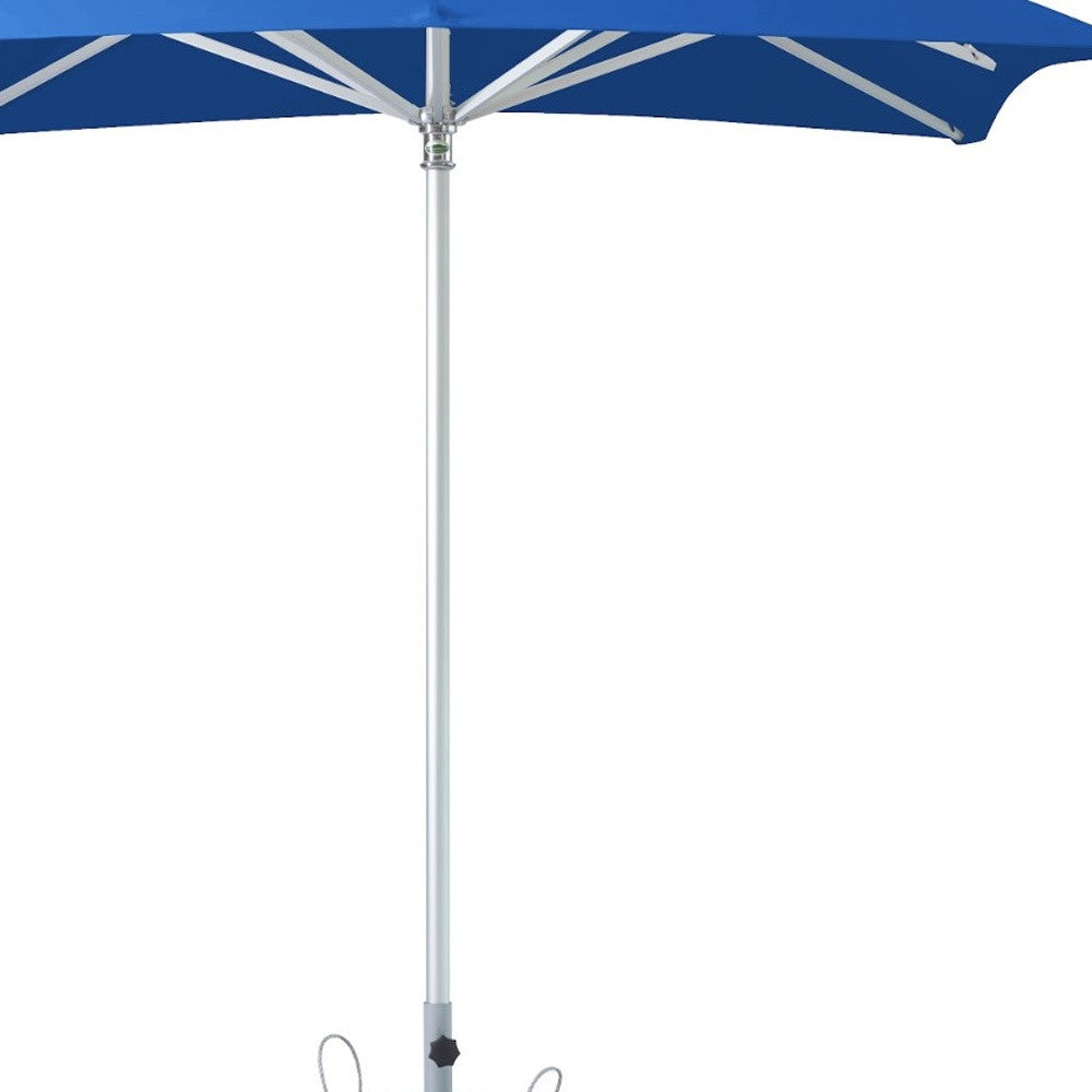 LuxxHomes  8' Blue Polyester Square Market Patio Umbrella