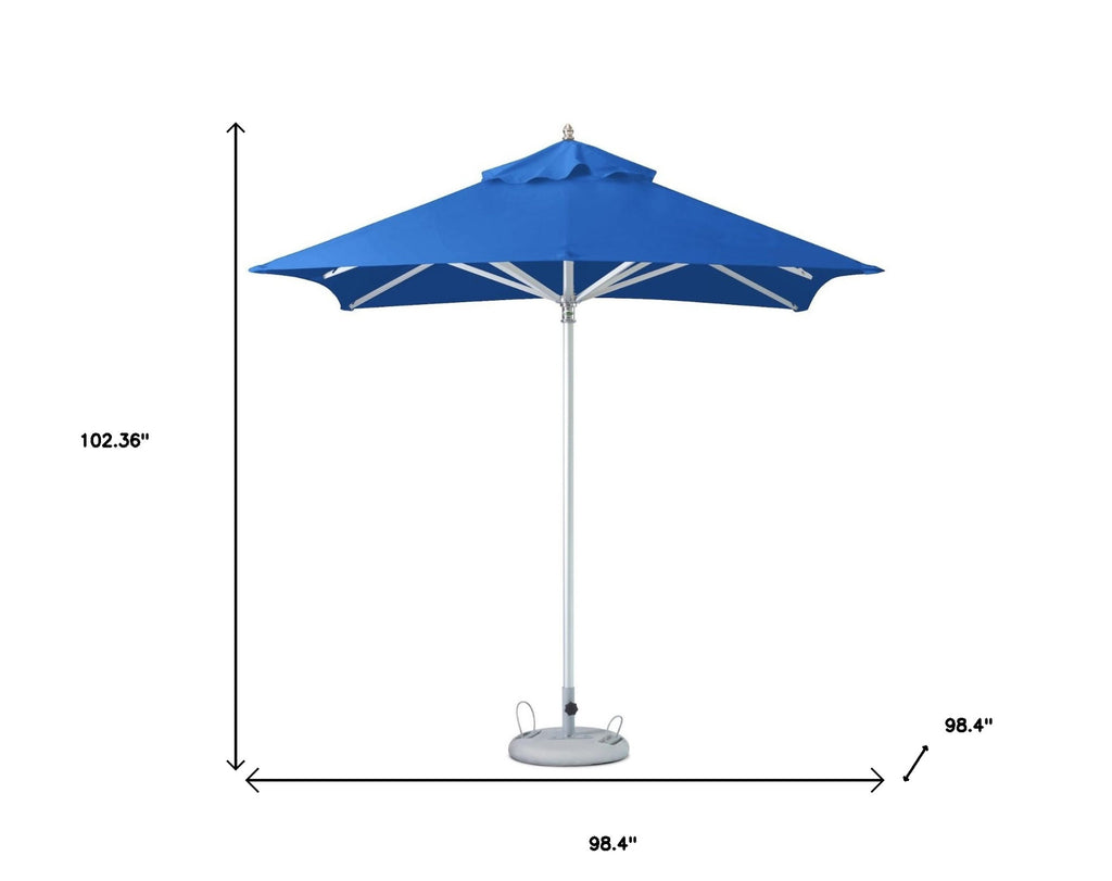 LuxxHomes  8' Blue Polyester Square Market Patio Umbrella