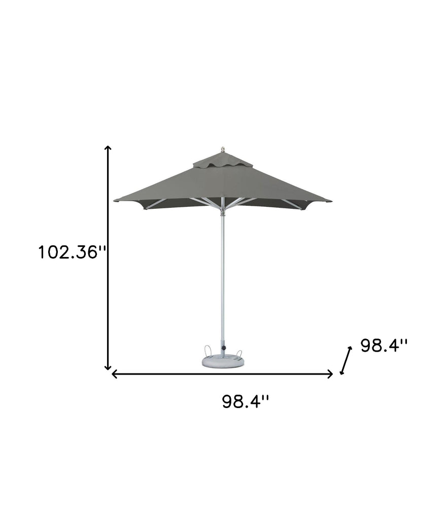 LuxxHomes  8' Charcoal Polyester Square Market Patio Umbrella