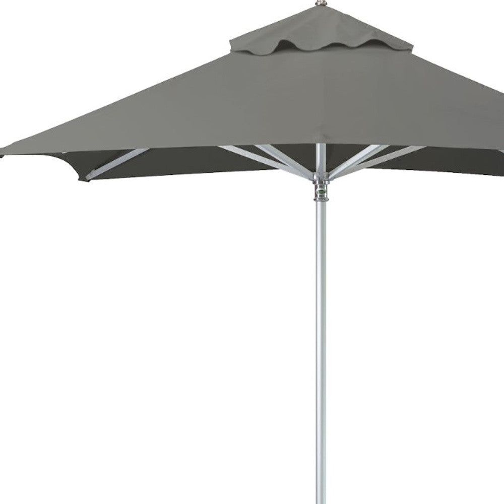 LuxxHomes  8' Charcoal Polyester Square Market Patio Umbrella