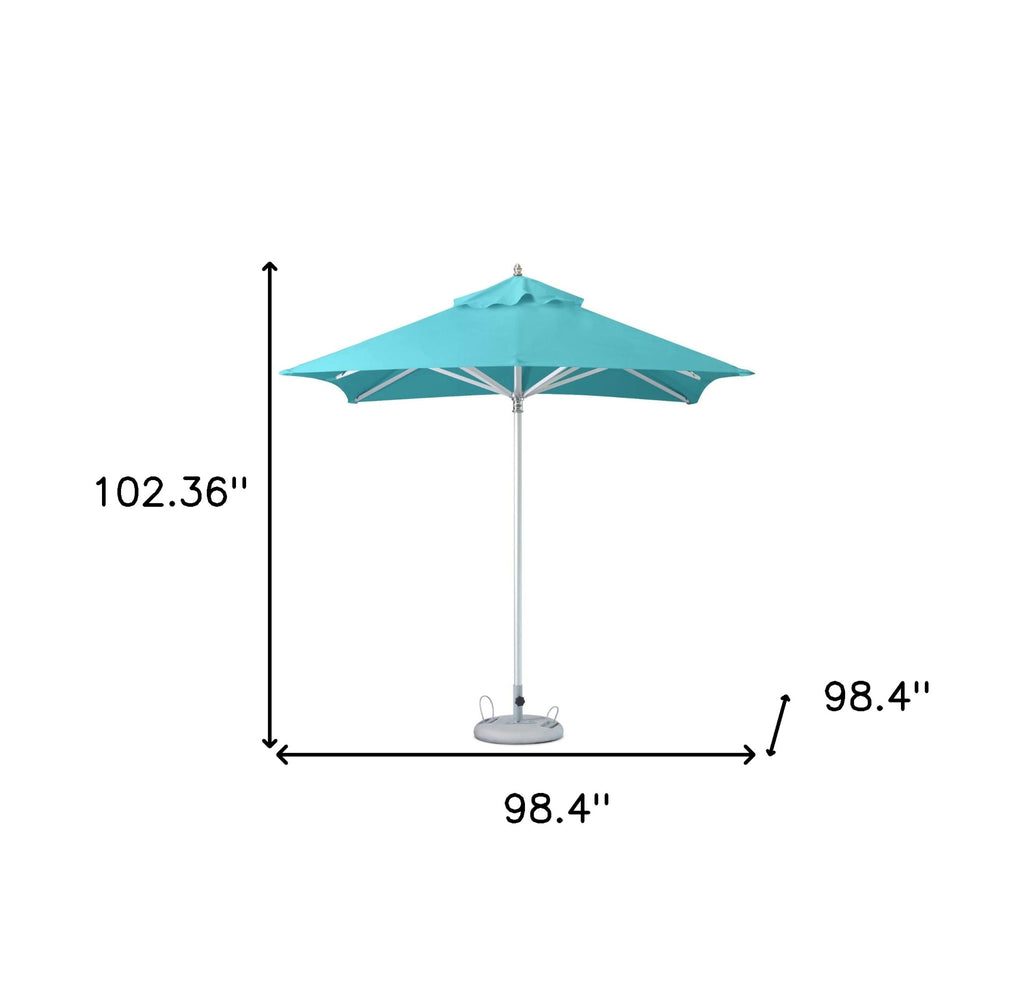 LuxxHomes  8' Aqua Polyester Square Market Patio Umbrella