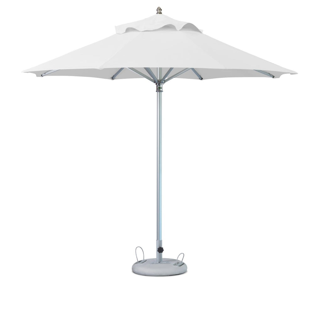 LuxxHomes  10' White Polyester Round Market Patio Umbrella