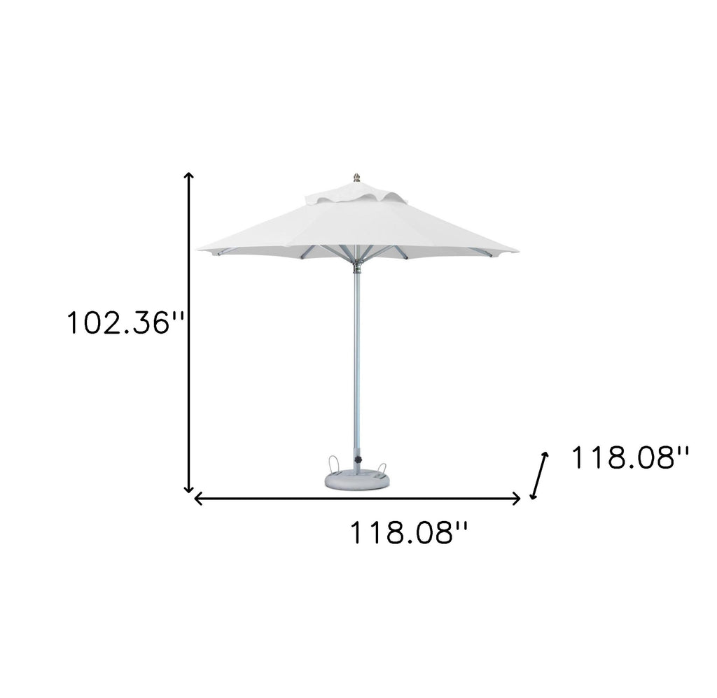 LuxxHomes  10' White Polyester Round Market Patio Umbrella