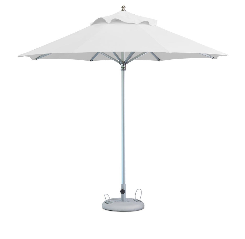 LuxxHomes  10' White Polyester Round Market Patio Umbrella