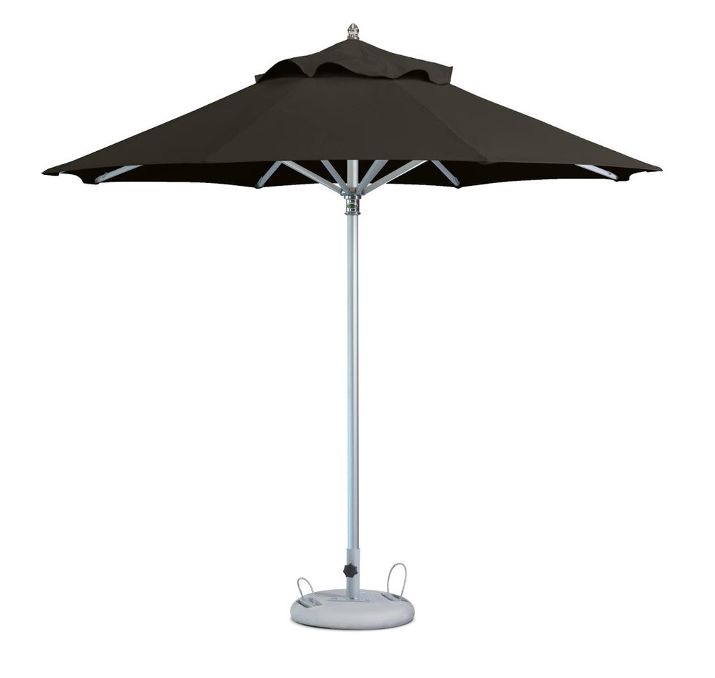 LuxxHomes  10' Black Polyester Round Market Patio Umbrella