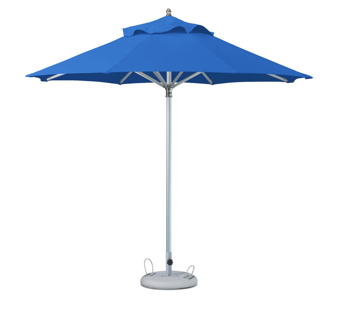 LuxxHomes  10' Blue Polyester Round Market Patio Umbrella