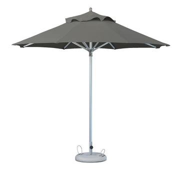 LuxxHomes  10' Charcoal Polyester Round Market Patio Umbrella