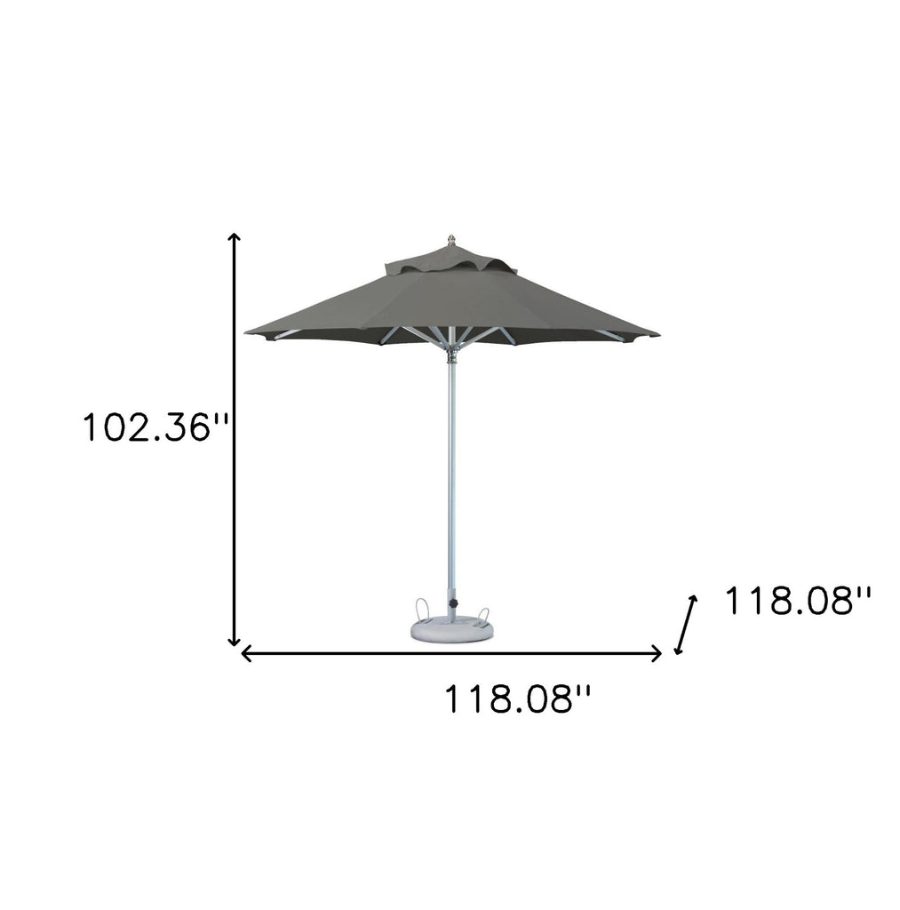 LuxxHomes  10' Charcoal Polyester Round Market Patio Umbrella