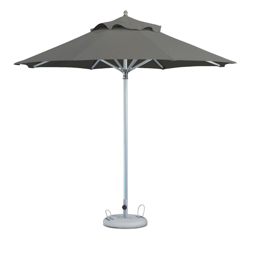 LuxxHomes  10' Charcoal Polyester Round Market Patio Umbrella