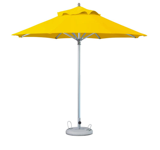 LuxxHomes  10' Yellow Polyester Round Market Patio Umbrella