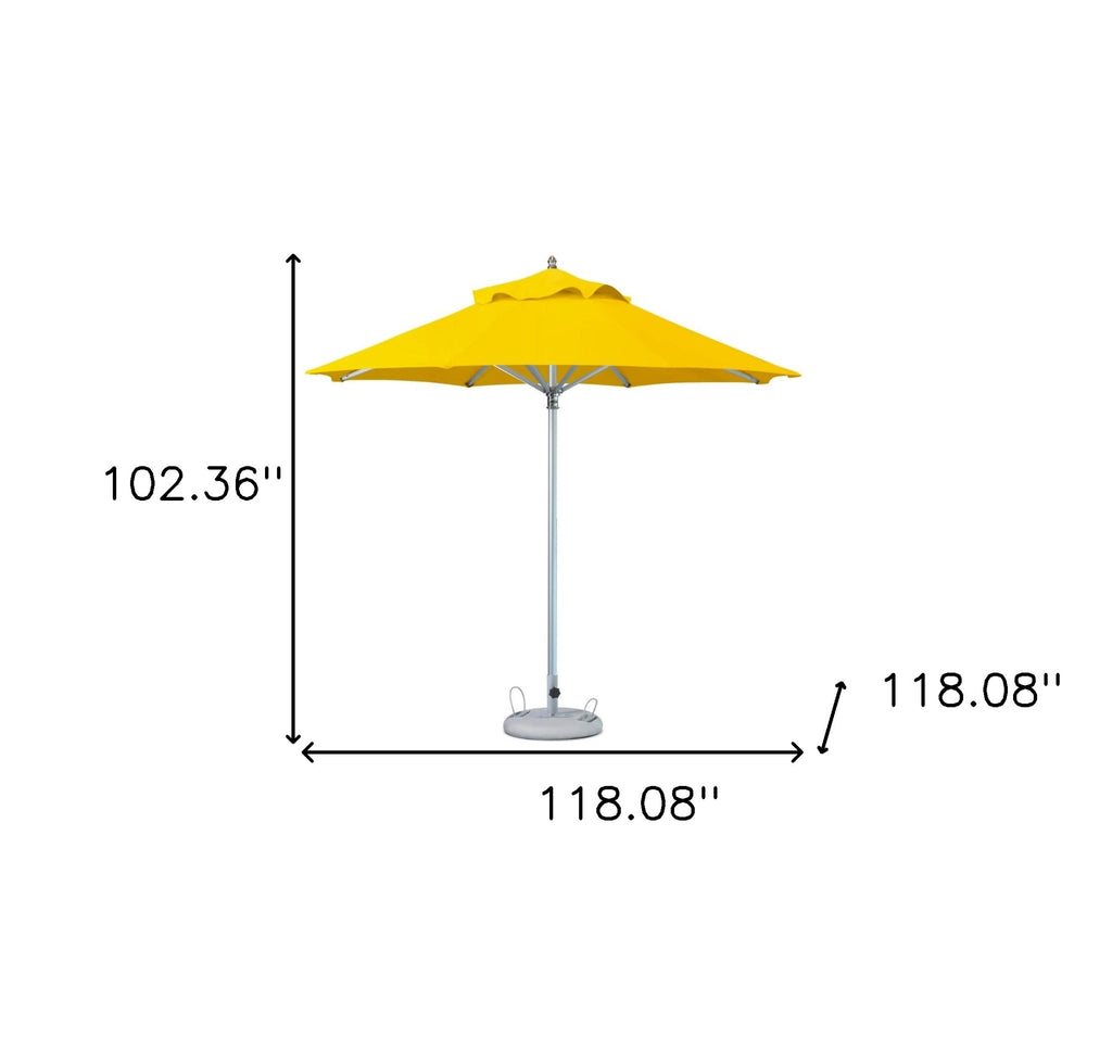 LuxxHomes  10' Yellow Polyester Round Market Patio Umbrella