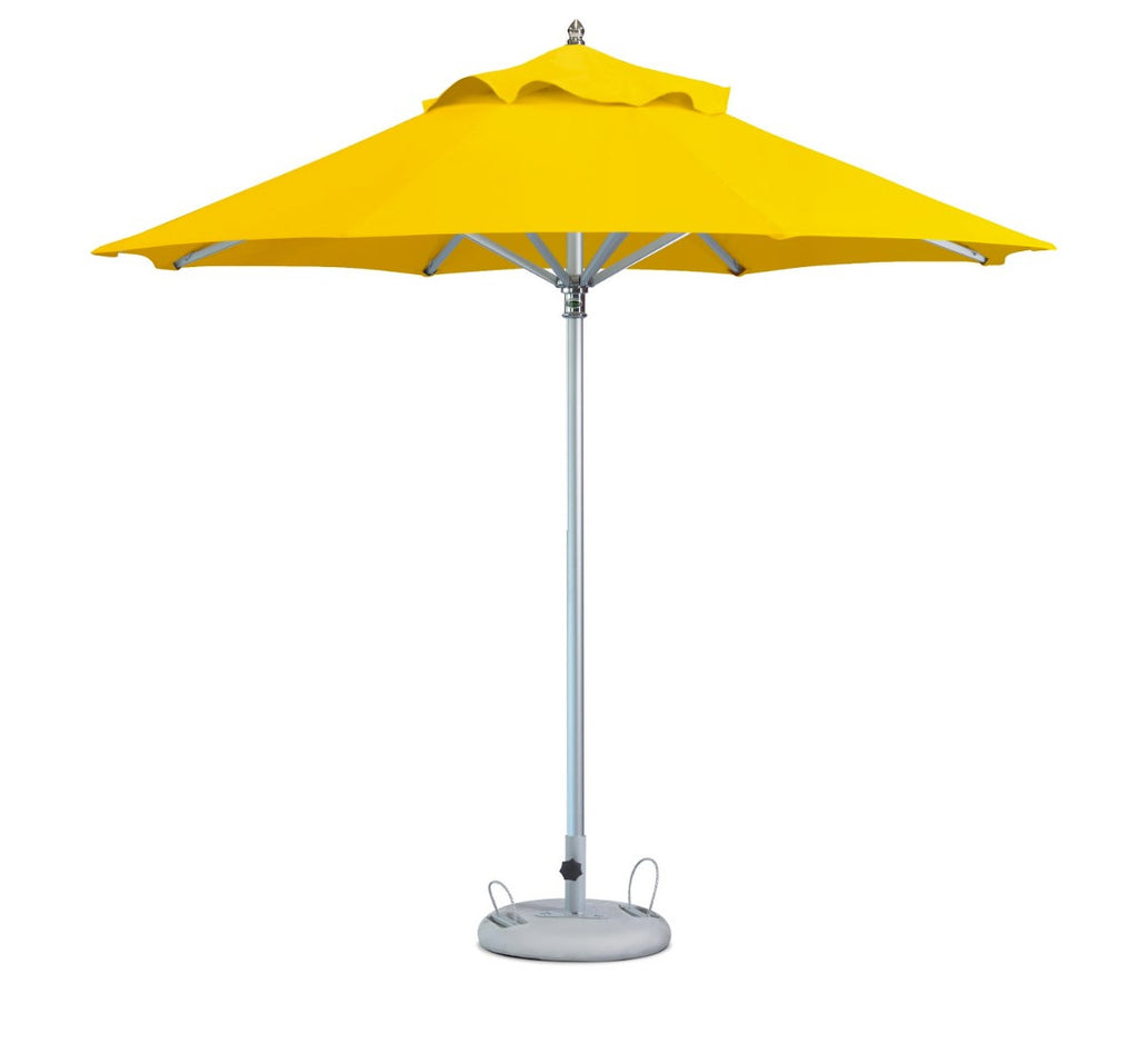 LuxxHomes  10' Yellow Polyester Round Market Patio Umbrella