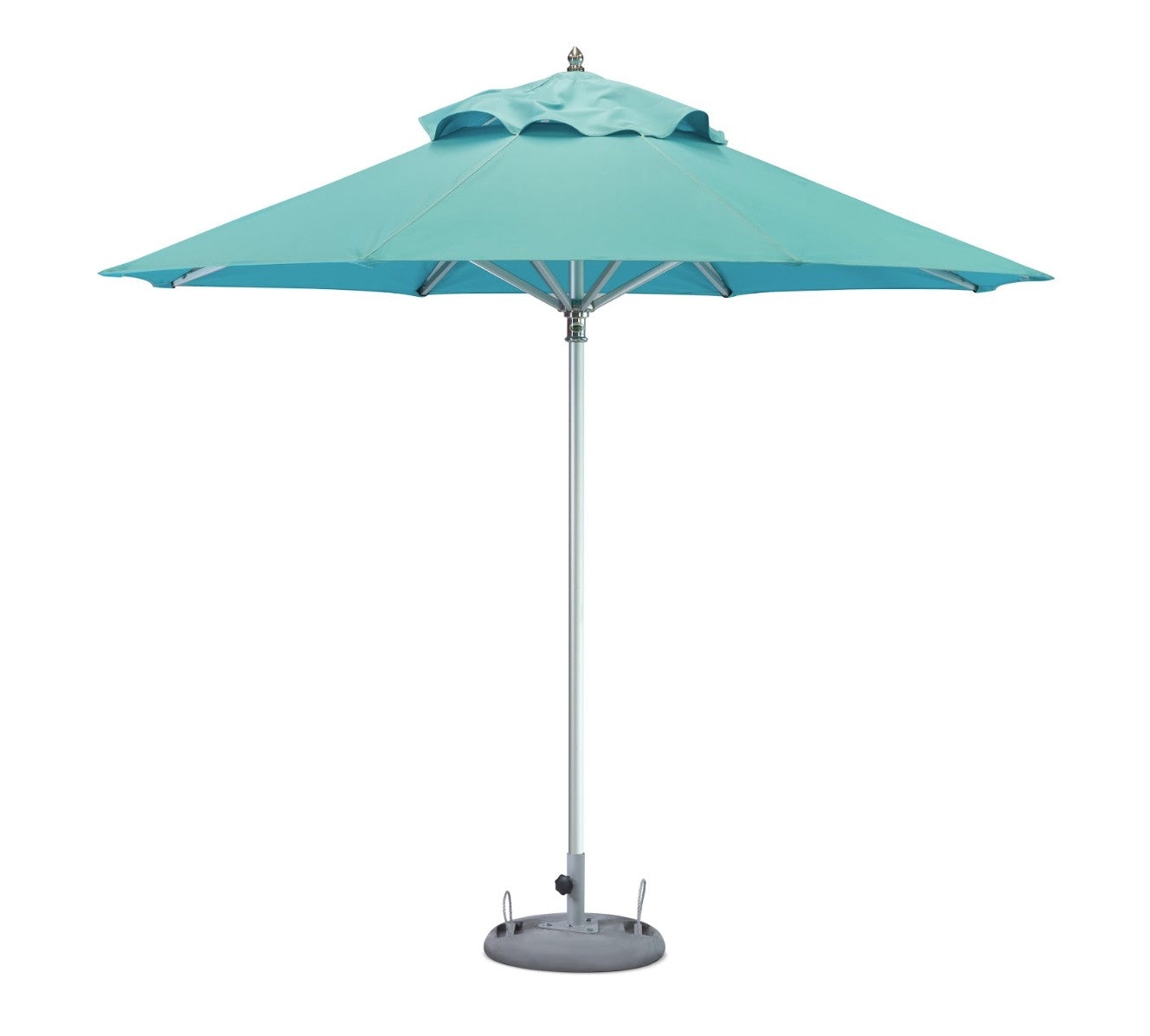 LuxxHomes  10' Aqua Polyester Round Market Patio Umbrella