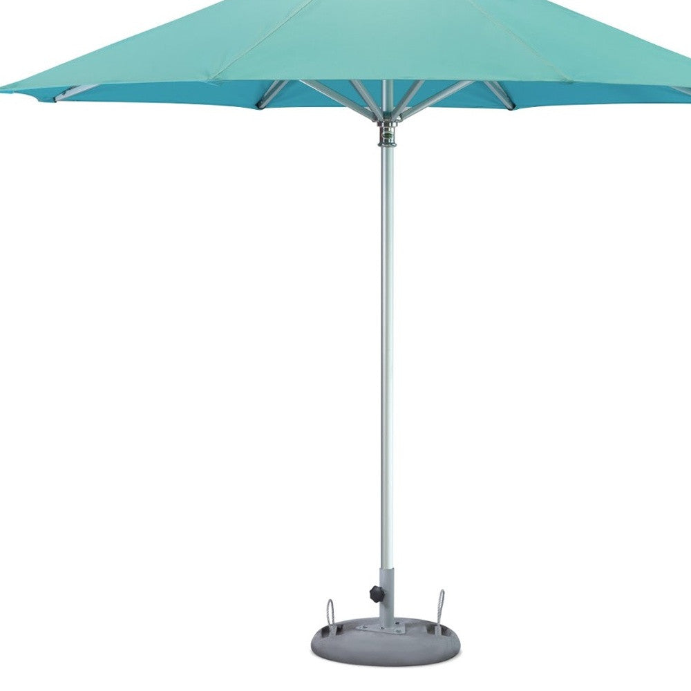 LuxxHomes  10' Aqua Polyester Round Market Patio Umbrella