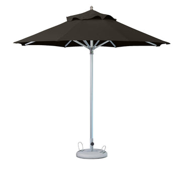 LuxxHomes  13' Black Polyester Round Market Patio Umbrella