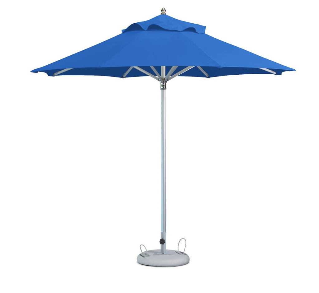 LuxxHomes  13' Blue Polyester Round Market Patio Umbrella