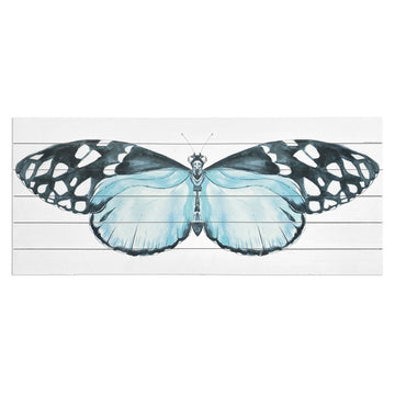 Blue Butterfly Moth Unframed Wood Wall Art