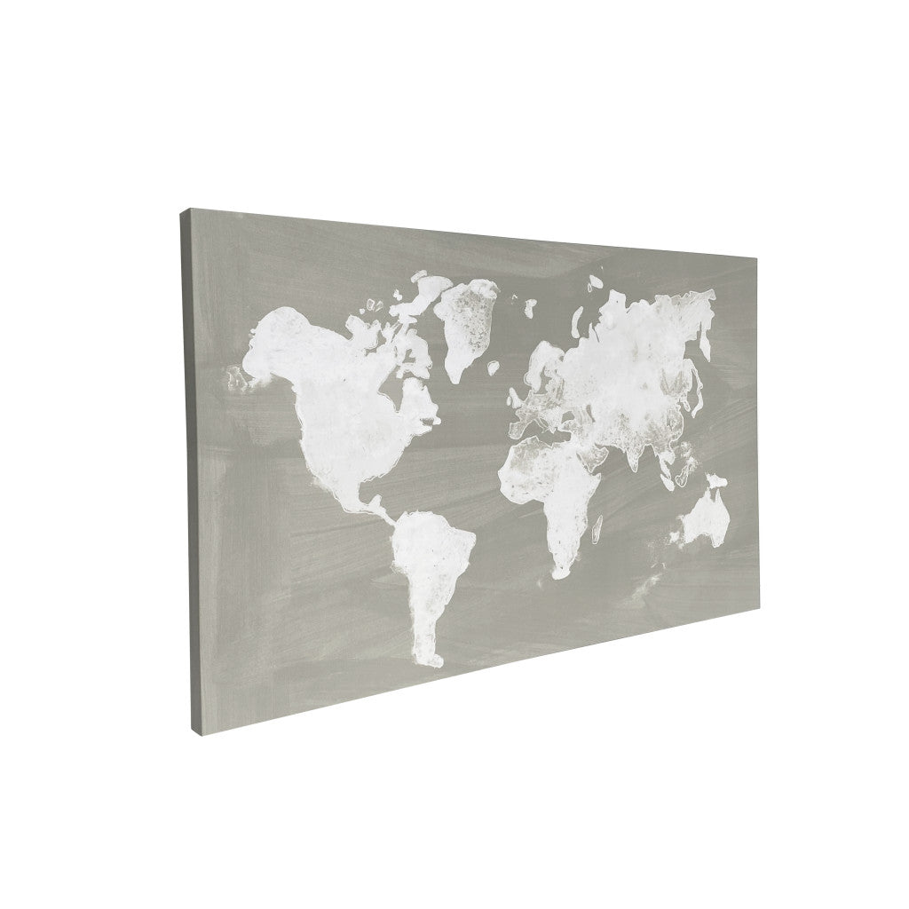 The World in Neutral Wrapped Canvas p-Oxybis(benzenesulfonyl hydrazide) Wall Art