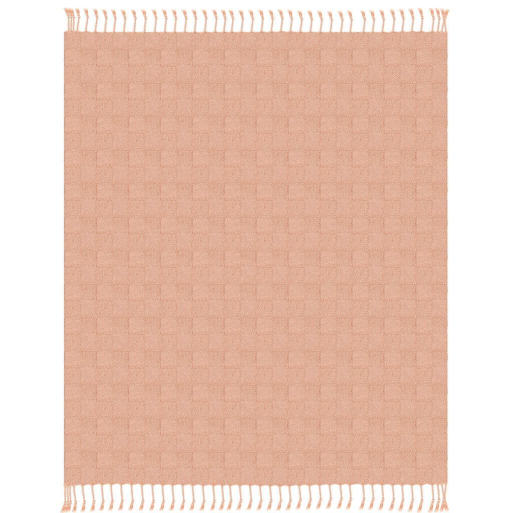 50" X 60" Orange Woven Cotton Throw Blanket with Fringe