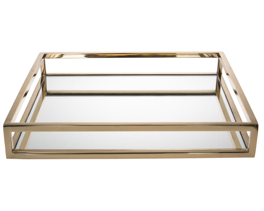 14" Gold Square Metal Serving Tray