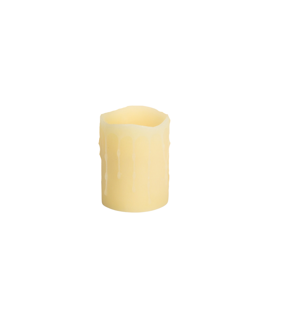 Set of Three Yellow Flameless Pillar Candle