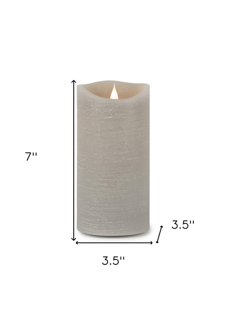 7" Gray Flameless Designer Candle