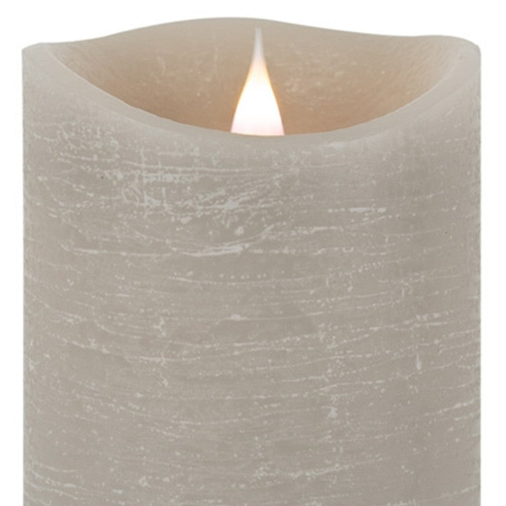 7" Gray Flameless Designer Candle