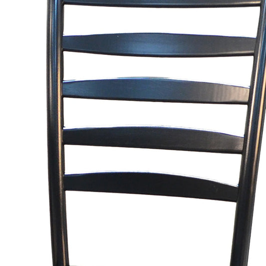 Black Wood Ladder Back Dining Side Chair