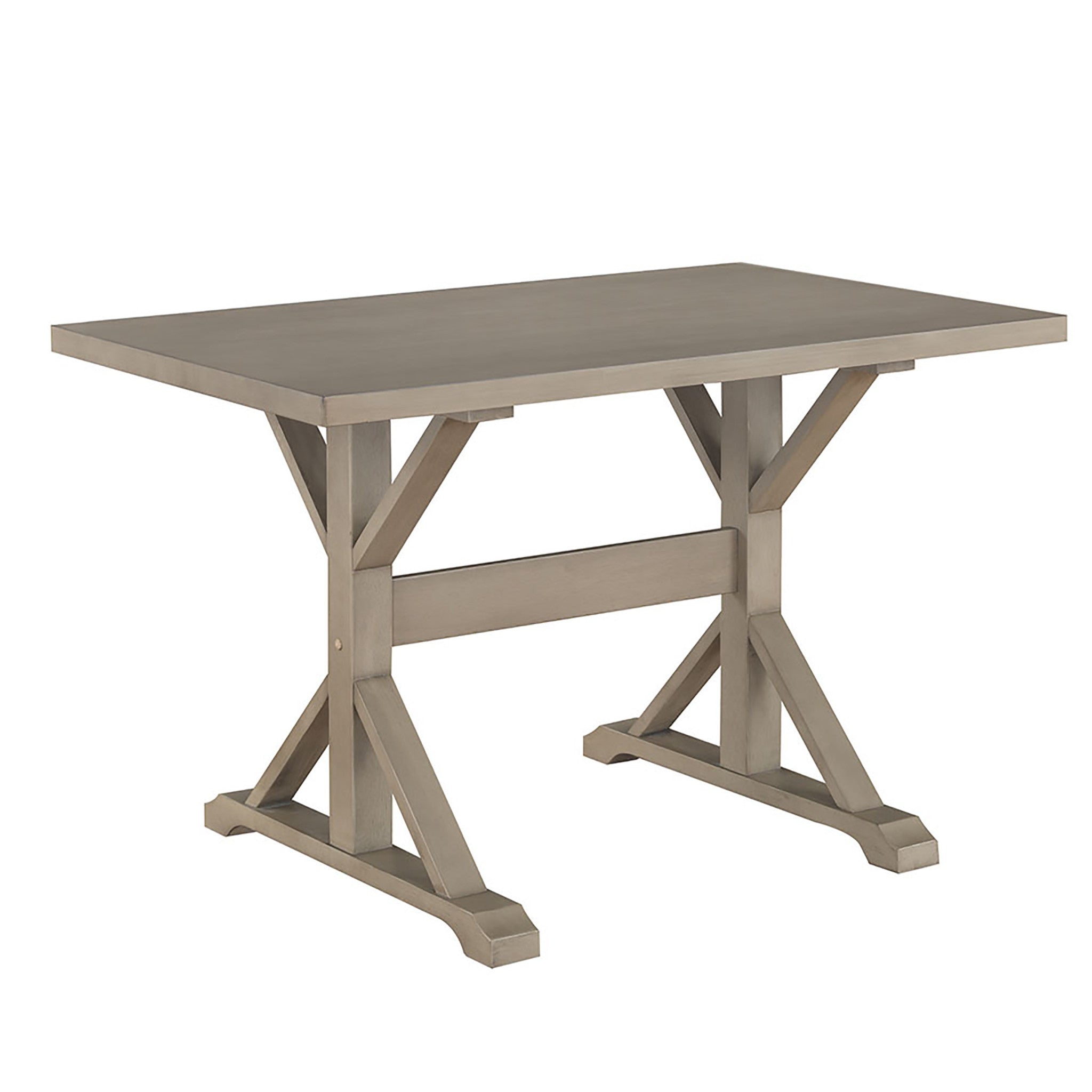 48" Gray Solid Wood Trestle Base Dining Table