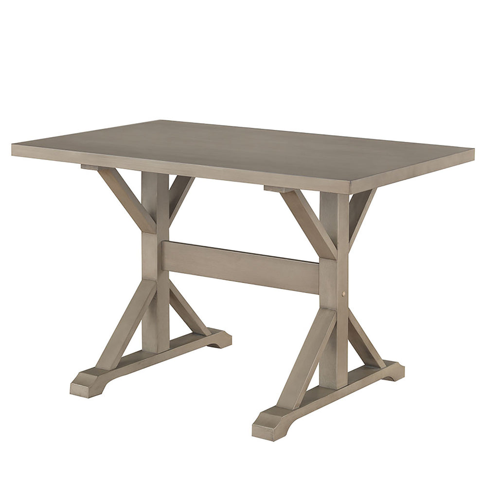 48" Gray Solid Wood Trestle Base Dining Table