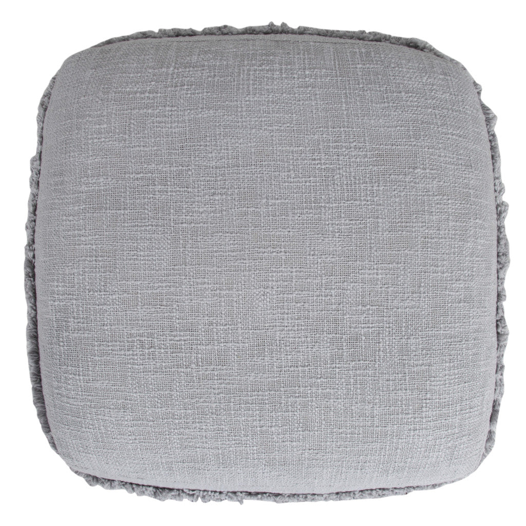 18" Gray 100% Cotton Ottoman