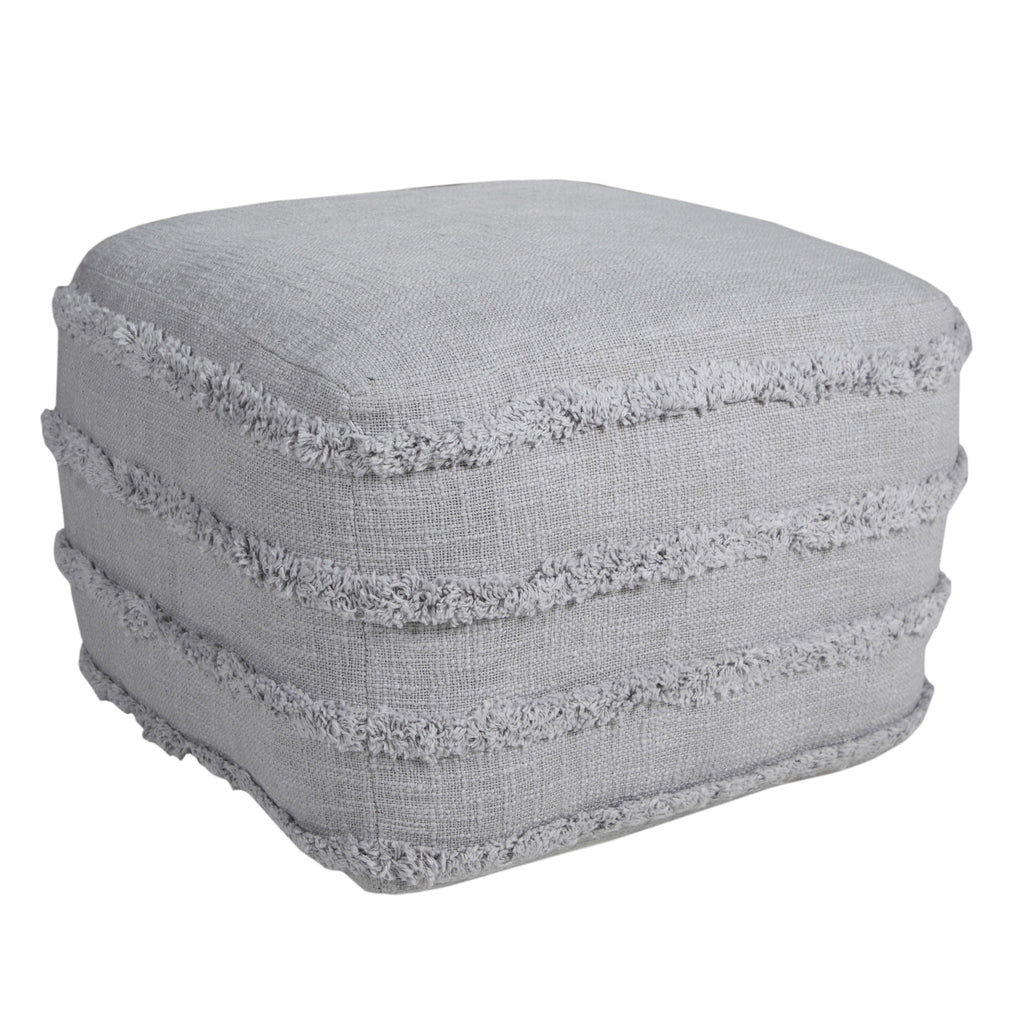 18" Gray 100% Cotton Ottoman