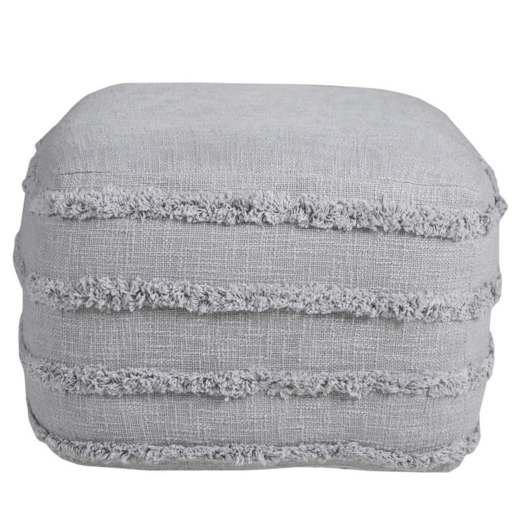 18" Gray 100% Cotton Ottoman