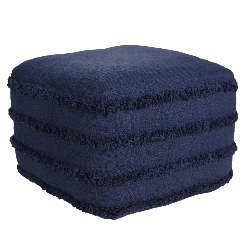 18" Gray 100% Cotton Ottoman