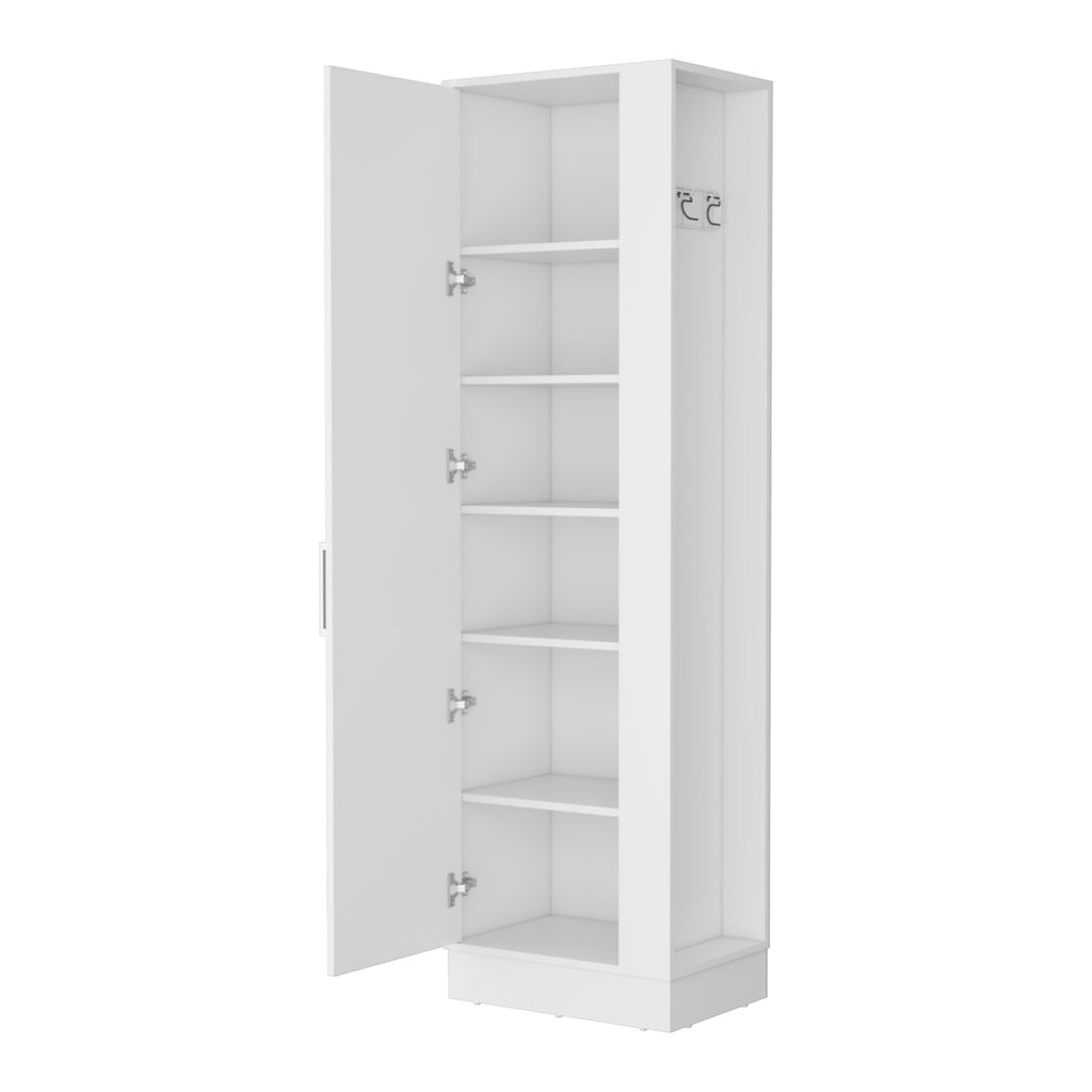 21" White Accent Cabinet With Six Shelves