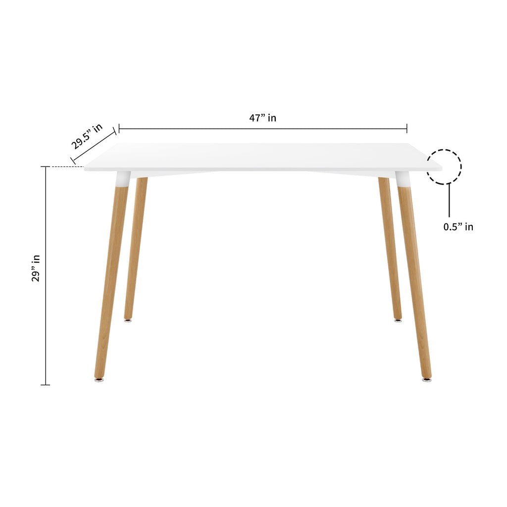 30" White And Natural Solid Wood Dining Table