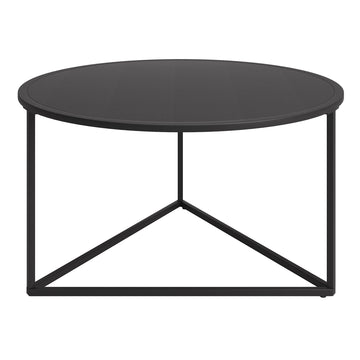 33" Black Steel Round Coffee Table