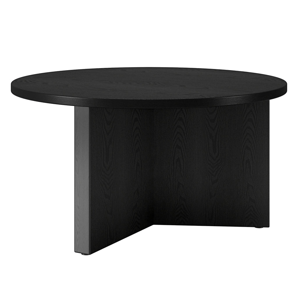 32" Black Round Coffee Table