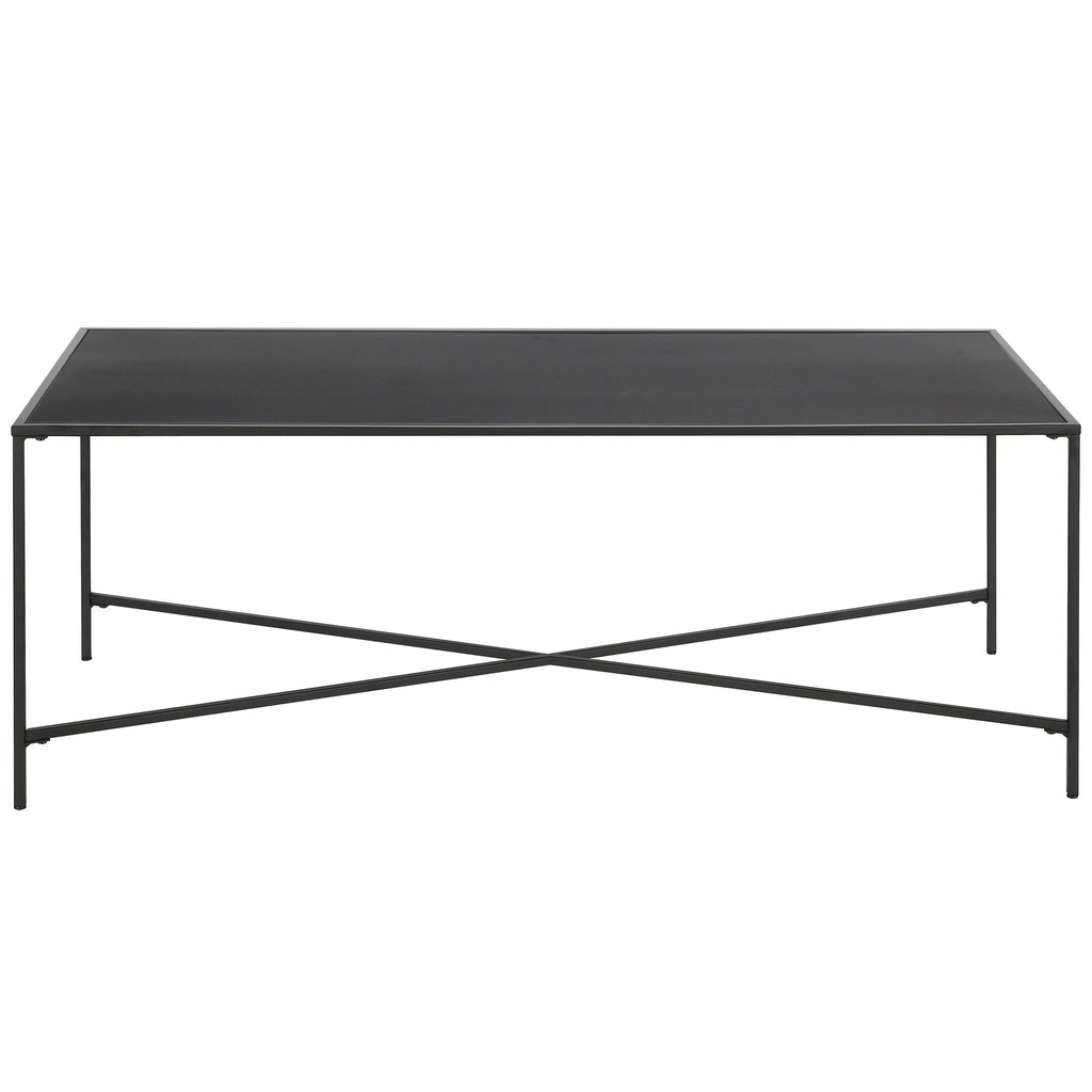 48" Black Steel Coffee Table