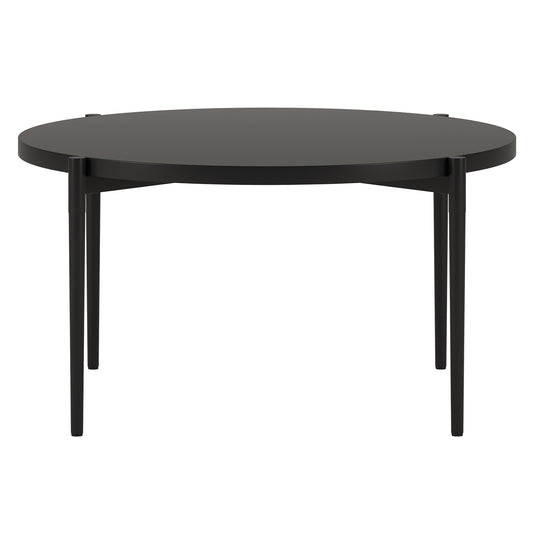 32" Black Steel Round Coffee Table