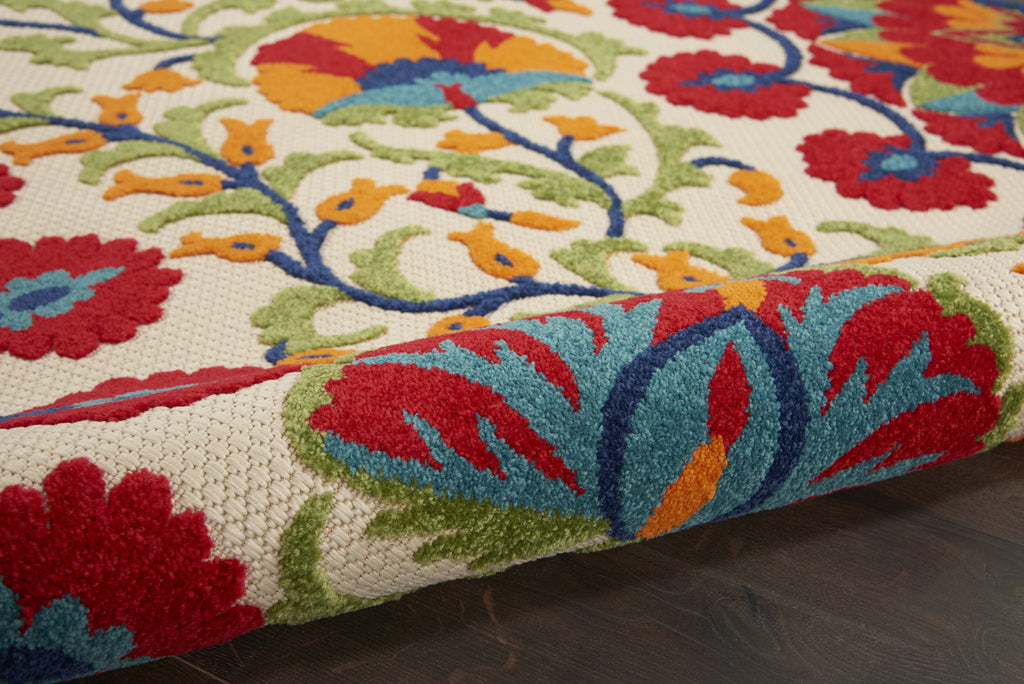 10' X 14' Red Floral Power Loom Area Rug